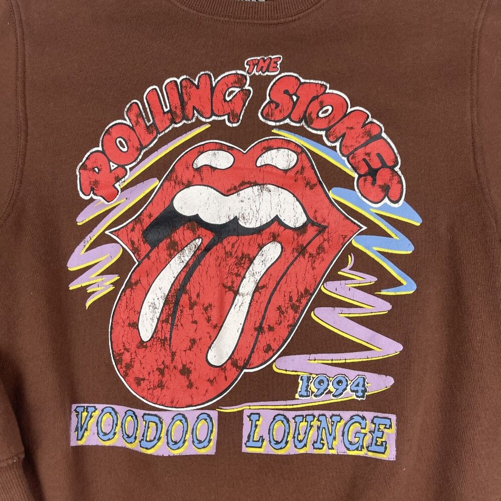 Rolling Stones Crewneck Sweatshirt Men XXS Brown Voodoo Lounge 1994 Sweater - Picture 6 of 16